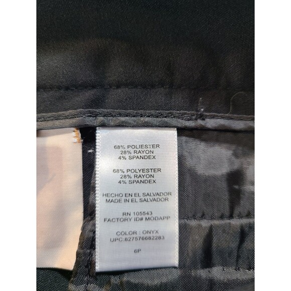 Daisy Fuentes Petites Black Dress Slacks Size 6P Stretch Work Pants - Picture 7 of 13